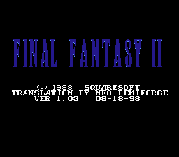 Final Fantasy II (English by Demiforce) Title Screen